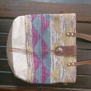 Multicolor Woven Tote Bag Myra Canvas Tote